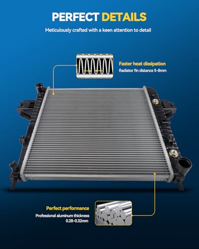 Image of PHILTOP Core Radiator Compatible with 1996-2007 Taurus, 1996-2005 Sable, 1998-2001 Escort 2.0L Transmission Oil Cooler Included