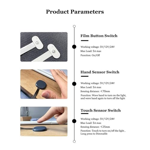 Interrupteur à capteur tactile pénétrant et variateur LED invisible USB