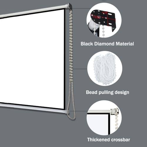 Pantalla de proyector manual 72 pulg 4:3 miniatura 3