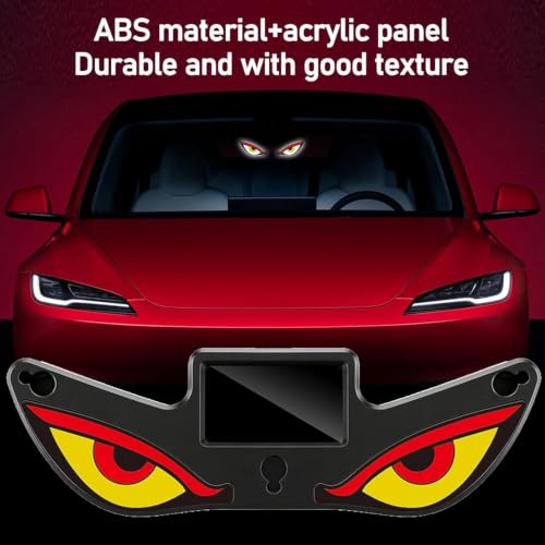 Image of Solar Powered Demon Eye LED Car Window Light, USB Rechargeable Wireless Windshield Decoration Lamp with Auto On /Off Sensor, Accessory for Cars, SUVs & Trucks, Red, Pack of 1