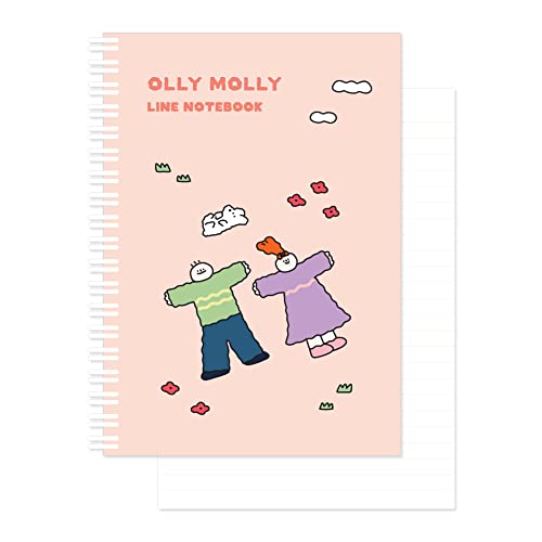 モノライク オリモリー A5 ライン らせん状の ノート, テイク·ア·レスト - Olly Molly Line Spiral Notebook Take a rest, ハードカバー 128ページ