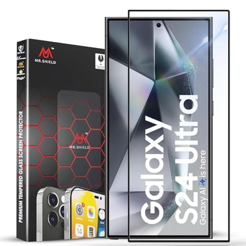 Image of Mr.Shield Tempered Glass Screen Protector for Samsung Galaxy S24 Ultra | 6.9 Inch, 9H Hardness, Military Grade, Case Friendly, Easy Installation Kit