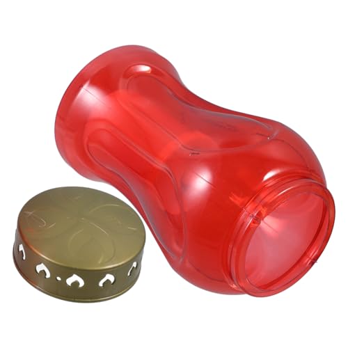 NUOBESTY Rote LED Säulenkerze mit Kreuzmotiv Flammenlose Gartenfackel...