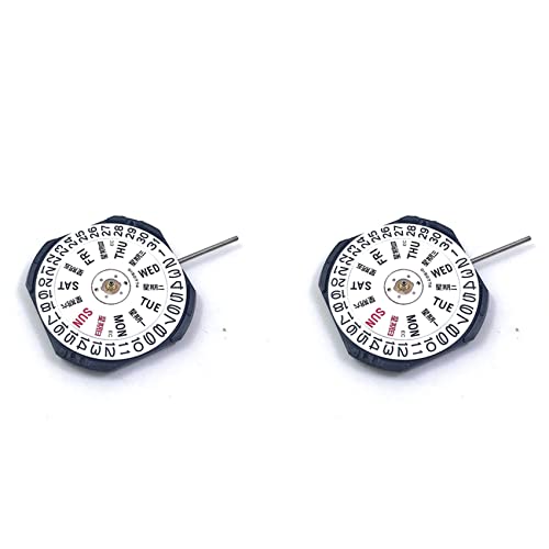 Remingtape 2X Uhrwerk für Japanisches VX43E Uhrwerk VX43 DREI Stift Doppelkalenderfenster Quarzwerk mit Batterie