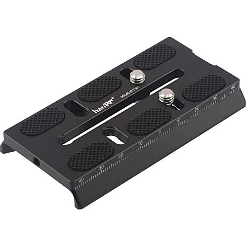 Haoge HQR-RY90 Camera Plate is designed for DJI Ronin-S RoninS Gimbal Stabilizer compatible Manfrotto MVH500AH MVH500A MVH502AH MVH502A 501HDV 503HDV 504HD 509HD 526 577 701HDV Tripod Fluid Video Head