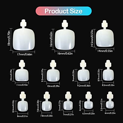 JSRQT Natural Fake Toe Nails - Acrylic Toe Nail Art Tips - French Tip Design - 120pcs, 1 ml (Pack of 1) - Image 2