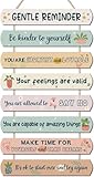 HPUINB Inspirational Quotes Gentle Reminders Wall Art, Motivational Positive Affirmations Decor, Rainbow Mental Health Nursery Positive Decorations for Kids Bedroom