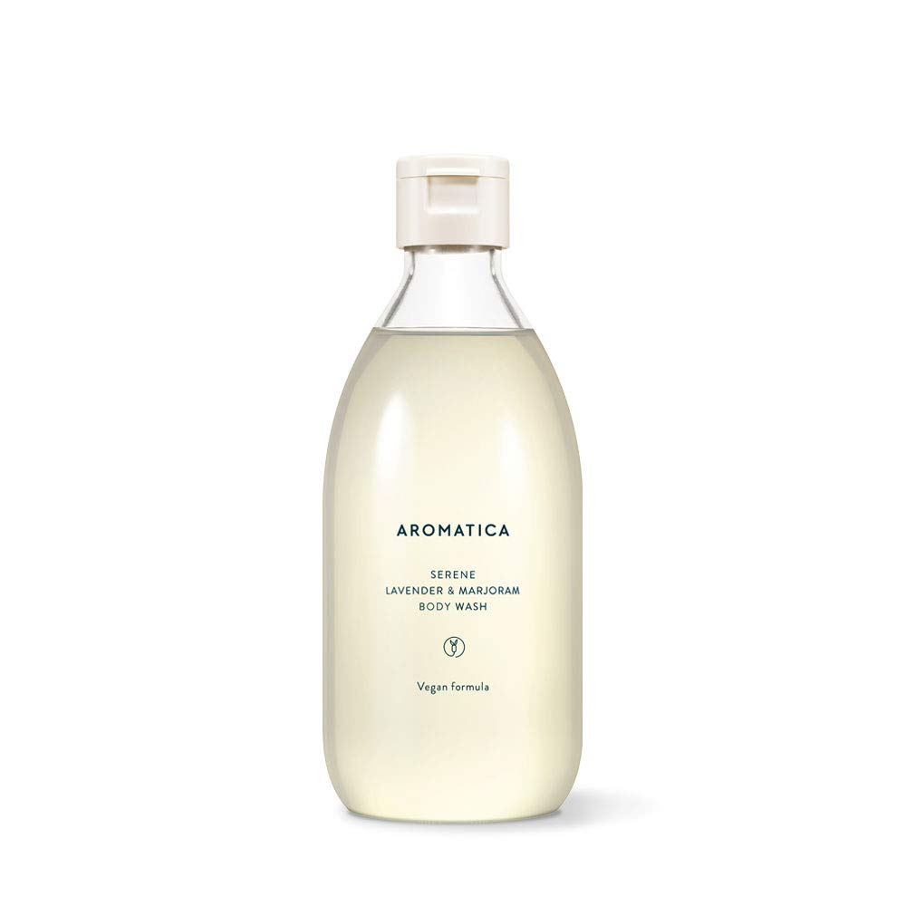 AROMATICASerene Body Wash Lavender & Marjoram 10.14oz / 300ml, Vegan, Daily In-Shower Wash Blended w/Naturally Derived Scents