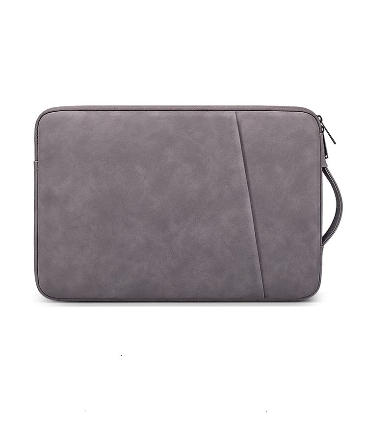 Image of Red Lemon PU Leather Lightweight Zipper Bag For 15.4 inch Laptops (Grey)