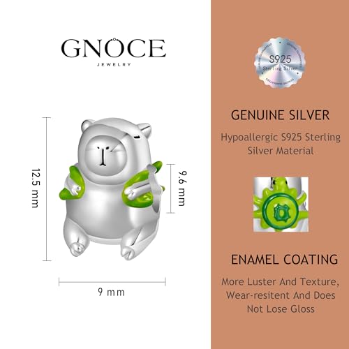 Image of GNOCE Animals Bead Charm for Women,Silver Charms Necklace Bracelet for Her, Jewelry Gift