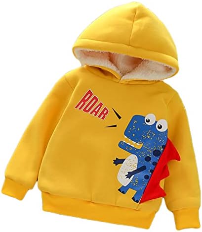 NIANNUJIAO 2023 Fashion Boys Sweatshirt Toddler Hooded Kids Dinosaur Design Long Sleeve Hoodie Yellow