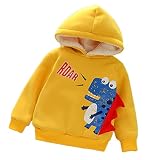 NIANNUJIAO 2023 Fashion Boys Sweatshirt Toddler Hooded Kids Dinosaur Design Long Sleeve Hoodie Yello