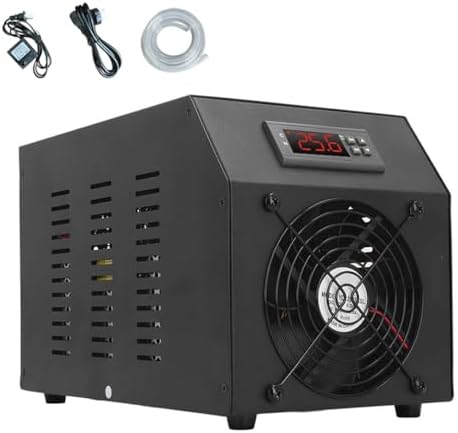 16 Gallon Aquarium Chiller, Low Noise Hydroponics Water Chiller with Pump Hose for Fish Tanks, Axolotl & Coral Reef, Saltwater & Freshwater Compatible