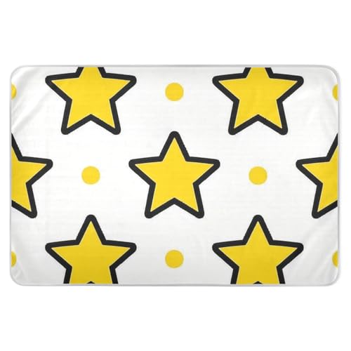 Yellow Stars Dot Yellow Potty Training Pee Pad Waterproof Washable Bed Wetting Sheet Slip-Resistant Incontinence Pads for Baby Toddler Children , 52