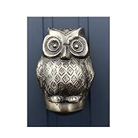 Baby Owl Door Knocker Antique Silver