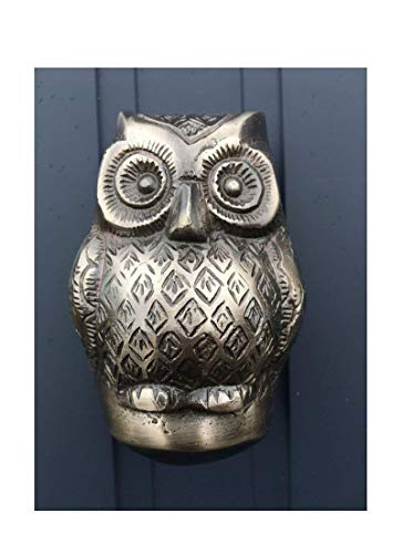Búho Puerta Knockers 2 Tallas & 3 Color Opciones - Gunmetal Plata, Baby Owl Cover