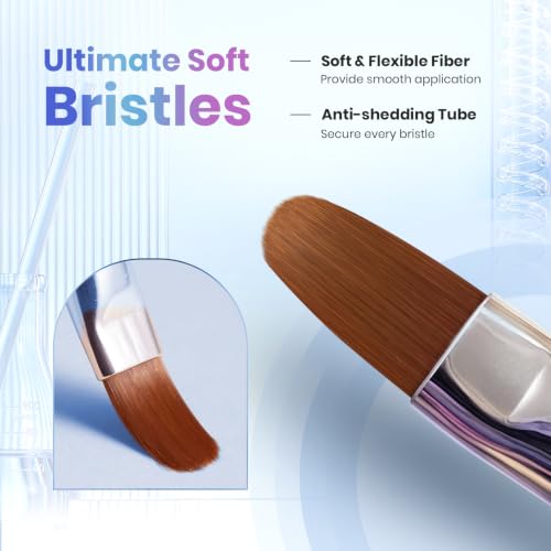 Image of Beetles Gel Polish Nail Art Brushes, 6 Pcs Fingernail Art Design Pens, Wood Alloy Handle, Dotting Pen Clean Up Liner French Nail Brush Set, DIY Manicure Tools Gift for Women