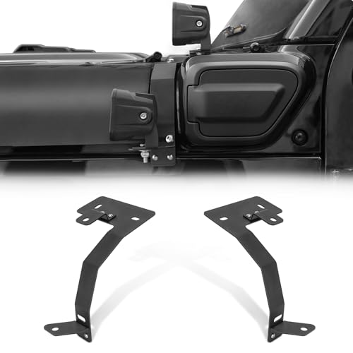 Image of A-Pillar Ditch Light Mount Brackets for 2018-2023 Jeep Wrangler JL 4xe Gladiator JT Accessories, Dual LED Light Pod Aluminum Brackets, 1 Pair 【Does NOT FIT Mojave / Rubicon 392】