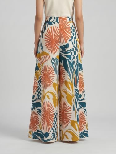 Image of HELLCAT Trousers for Woman | Palazzo Pants | Wide Leg Printed Palazzo | Women Casual Trouser | Korean Trousers