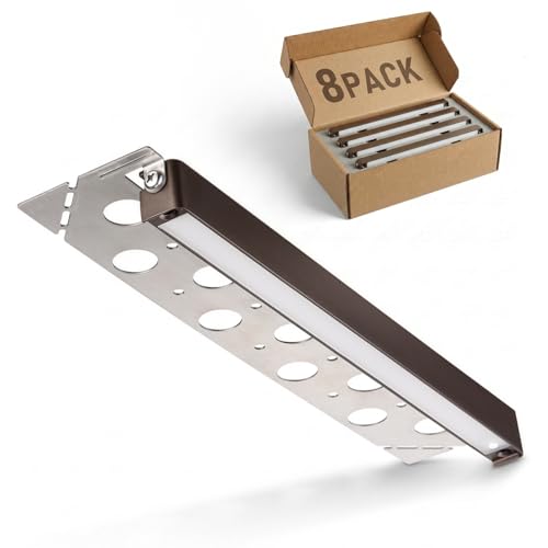 LEONLITE 8-Pack 12 Inch LED Hardscape Lighting, Update Retaining Wall Lights, LED Landscape Lighting, 12-24V AC/DC Paver Light Low Voltage, 3W/5W/7W Dimmable Outdoor Step Lights, 2700K Soft White, ETL