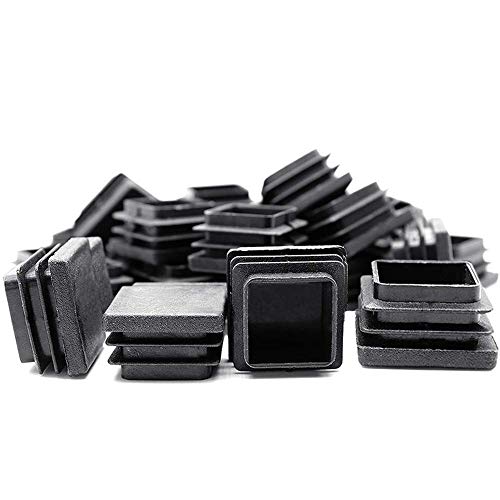 1-1/4 inch Square Tubing Plug Cap, Tubing Post End Cap 1-1/4" x 1-1/4" 20Pack Plastic Plugs Chair Glide Insert Finishing Plug Tubing End Cap Black (32mm x 32mm)