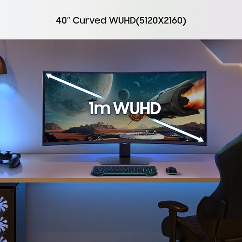 Image of Samsung 40 Inch WUHD Odyssey G7 Curved Gaming Monitor |180 Hz| 1ms Response Time| 5120 x 2160 Pixels| VESA DisplayHDR 600| Ports-Display Port HDMI | FreeSync Premium Pro (LS40FG750EWXXL, Black)