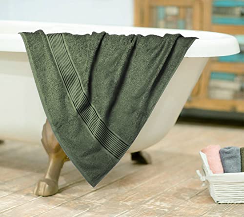 Belizzi Home Ultra Soft 6 Pack Cotton Towel Set, Contains 2 Bath Towels 28X55 Inch, 2 Hand Towels 16X24 Inch & 2 Wash Coths 12X12 Inch, Ideal Everyday Use, Compact & Lightweight - Olive Green #TOP5