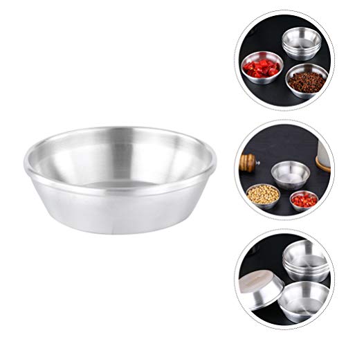 2 peças de pratos de molho de aço inoxidável da Hemoton, pratos redondos para temperos de sushi, pir
