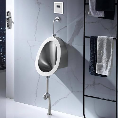 Scumlovy Urinario de Acero Inoxidable 304, urinarios con Sensor doméstico/Comercial para Hombres y Adultos, Inodoro con Descarga Inteligente, para Karaoke, prisión, Bar, baño, Hotel, Tienda, Garaje,