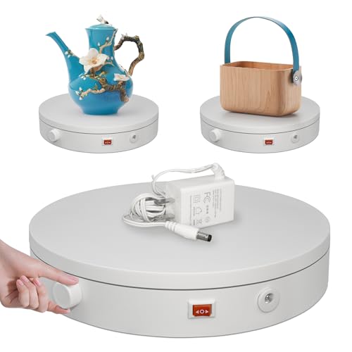 ComXim 360 Degree Photography Turntable for Product Shooting, 44LB Capacity, 7.87in Diameter, Knob...