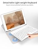 ZKTUYU Keyboard Case for iPad 9th/8th/7th Generation 10.2 inch 2021/2020/2019 with Pencil Holder, Stand Folio Detachable Wireless Bluetooth Keyboard Cover, Soft TPU Back Smart Case, Gray - Image 4