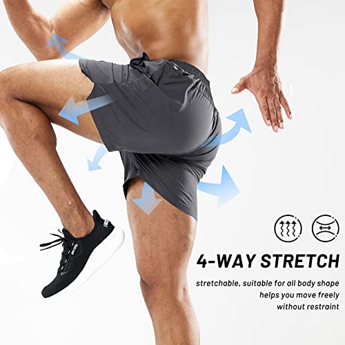 Image of MIER Men's Workout Running Shorts Lightweight Active 5 Inches Shorts with Pockets, Quick Dry, Breathable