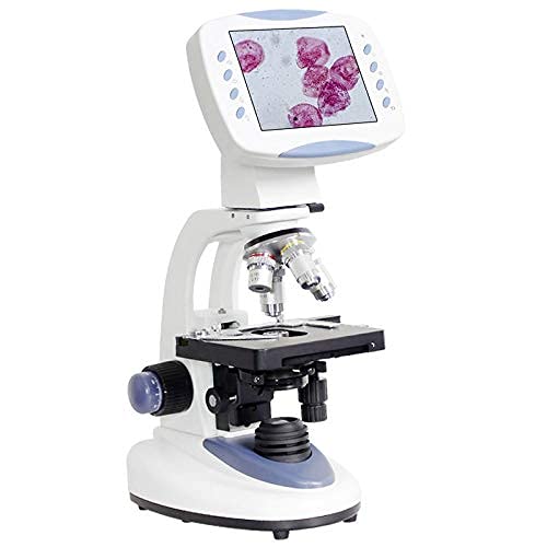 Microscopio da Laboratorio Biologico Digitale HD Professionale con Zoom 200X-5000X da 5 MP Interfaccia per Scheda di Memoria con Fotocamera LCD da 6,5 ​​Pollici