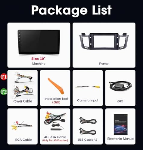 Carplay Inalámbrico 2 DIN para Toyota RAV4 2013 2015 2017 Pantalla de Coche Android Auto 7
