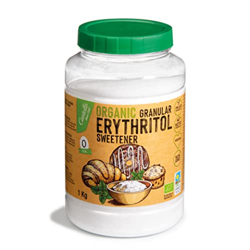 Eritritol Edulcorante Bio OrgĂĄnico EcolĂłgico | 10 g = 7g de azĂșcar | Sustituto del AzĂșcar - Keto y Paleo - 0 Ăndice GlucĂ©mico - 0 CalorĂas - 0 Carbohidratos - No OGM - Castello since 1907-1 kg
