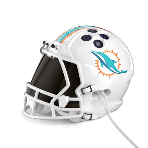 Image of NFL Echo Dot Bundle: Includes Echo Dot | Deep Sea Blue and Limited-Edition NFL Helmet Stand | Miami Dolphins