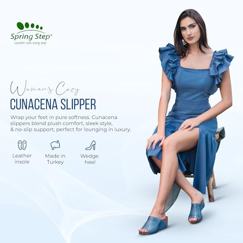 Spring Step Cunacena Women's Leather Slip On Wedge Sandal | Low Heel Sandals for Women with Die Cut Lattice, Stretch Upper, Breathable Lining4