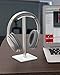 New bee Headphone Stand Headset Holder Earphone Stand with Aluminum Supporting Bar Flexible Headrest ABS Solid Base for All Headphones Size (White)