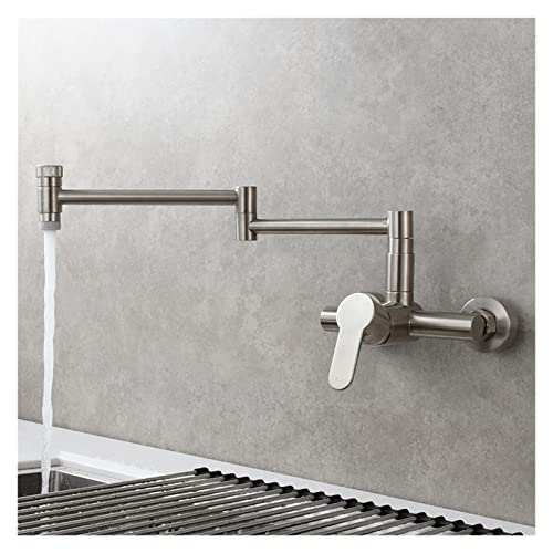 Robinet d'évier mural avec double bras pivotant pour laver de grands récipients