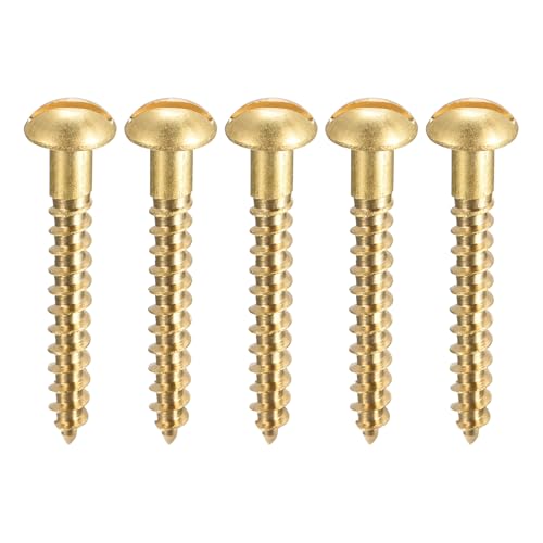 Vis à bois M4 en cuivre anti-corrosion à tête ronde fendue pour fixation solide en lot de 150
