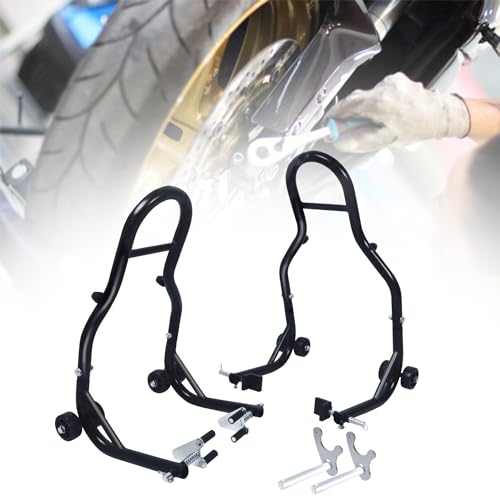 YARDIN Lot de 2 béquilles de montage pour moto avant + arrière