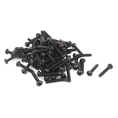uxcell M2x12mm Thread Button Head Hex Socket Cap Screw Bolt 100pcs