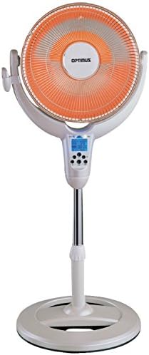 Optimus H-4500 14-Inch Oscillating Pedestal Digital Dish Heater with Remote