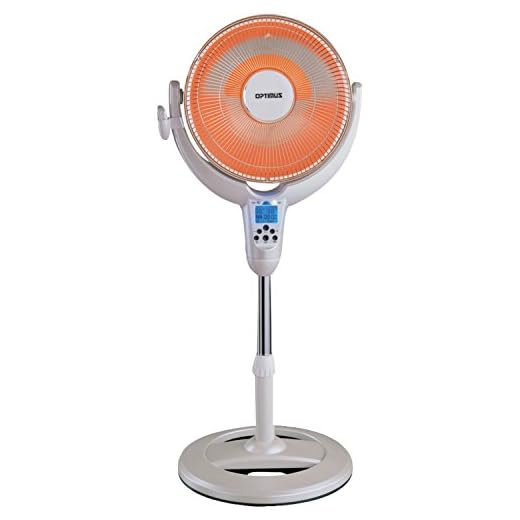 Optimus H-4500 14-Inch Oscillating Pedestal Digital Dish Heater with Remote