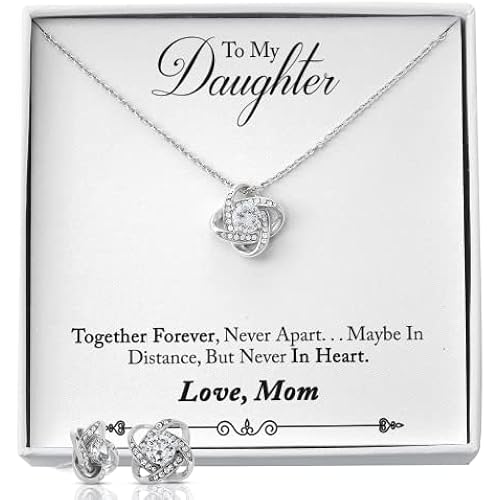 FG Family Gift Mall Birthday Necklace Gift for Daughter – Pendant Jewelry from Mom and Dad with Message Card