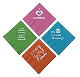 Mah Jongg Mahjong Napkins Beverage Cocktail Size 20 Count Paper Multi Colored Pink Green Blue and Orange