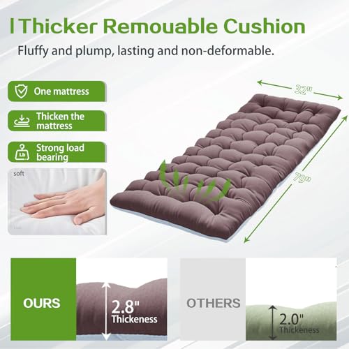 COLMERD XXL Camping Cot Oversize Sleeping Cot with Comfortable Mattress Extra Large Camping Cots for Adults Cot Bed Include Carry Bag Portable Folding Bed Easy to Set Up Nap Office Indoor Vacation