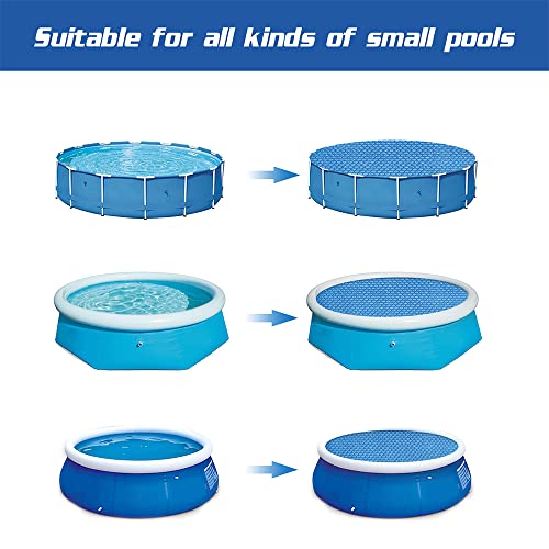 Solar Pool Cover Rectangle, Swimming Pool Covers For Above Ground Pools, Thermal Cover Hot Tub Round Insulated, Pool Cover Thermal Heater Dust Cover For Garden Inflatable Paddling Pool (φ122CM)
