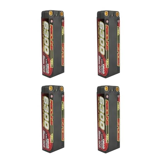 Gens ace Redline Drag Racing Series 6300mAh 7.4V 130C 2S2P HardCase Lipo Battery(4Pcs)