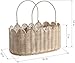 Premium Wicker Baby Diaper Caddy Organizer,Woven Scalloped Rattan Basket with Handle,Wicker Baby Carriage for Nursery (Scalloped Rattan Baby Diaper Caddy Organizer)